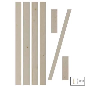 WEKIS Frameless Z-brace DIY Unfinished Solid Pine Wood Door