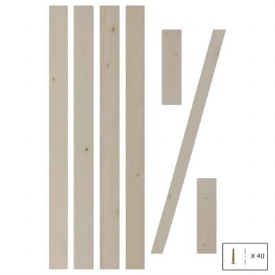 WEKIS Frameless Z-brace DIY Unfinished Solid Pine Wood Door