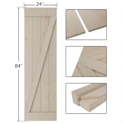 WEKIS Frameless Z-brace DIY Unfinished Solid Pine Wood Door