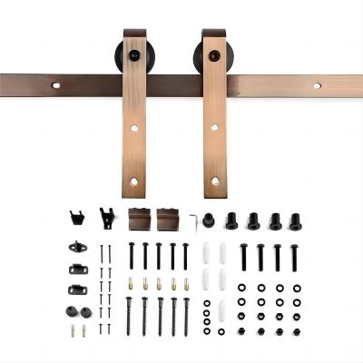 Antique Copper Low Clearance Barn Door Hardware Kit
