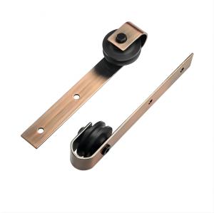 Antique Copper Low Clearance Barn Door Hardware Kit