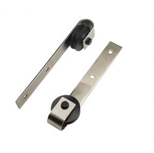 Satin Nickel Low Clearance Barn Door Hardware Kit