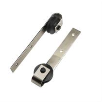 Satin Nickel Low Clearance Barn Door Hardware Kit