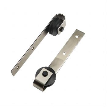 Satin Nickel Low Clearance Barn Door Hardware Kit