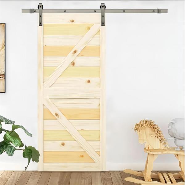 Kit de herrajes para puertas de granero de níquel satinado con espacio libre reducido