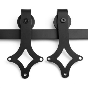 4ft. Mini Sliding Barn Door Hardware Kit for Cabinet and TV Stand  Rhombus Shape Hanger