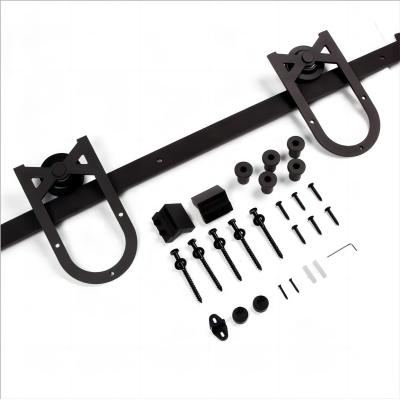 4ft. Mini Sliding Barn Door Hardware Kit for Cabinet and TV Stand Horseshoe Shaped Hanger