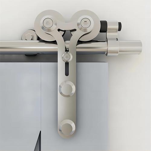 Stainless Steel Barn Sliding Door Hardware Kit Y Shaped with Big Roller