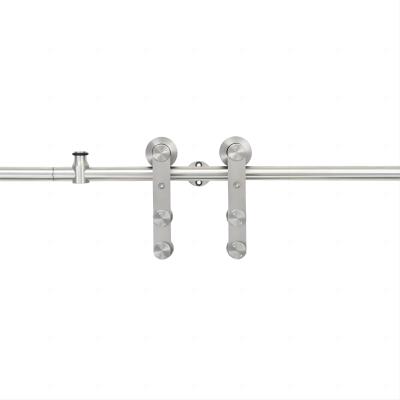 Stainless Steel Barn Sliding Door Hardware Kit I Shaped With Big Roller
