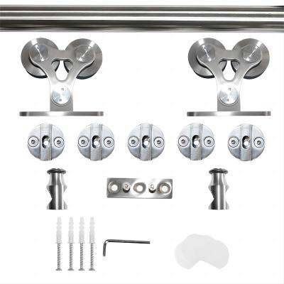 Stainless Steel Heavy Duty Top Mounted Sliding Barn Door Hardware Twin Roller