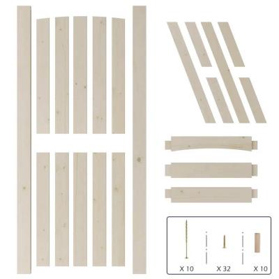 WEKIS Frameless Half X-brace DIY Unfinished Solid Pine Wood Door