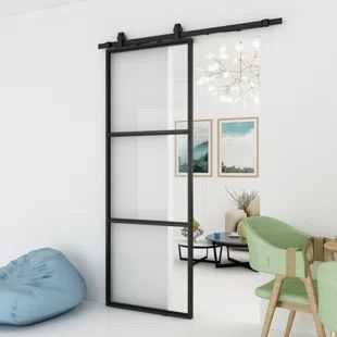 glass metal barn door