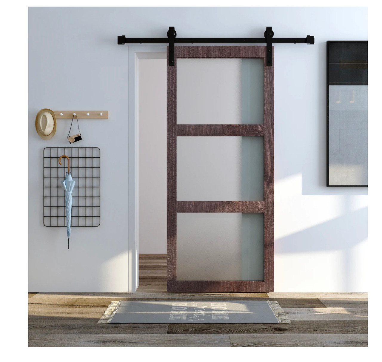 Wood Glass Sliding Door