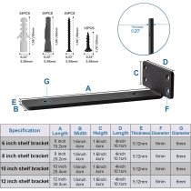 WEKIS Floating Shelf Bracket Heavy Duty