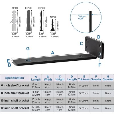 WEKIS Floating Shelf Bracket Heavy Duty