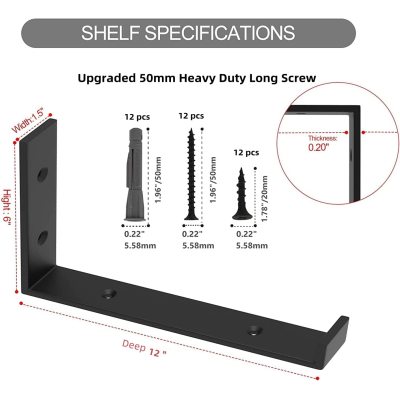 WEKIS Floating Shelf Bracket Wall Mounting