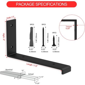 WEKIS Floating Shelf Bracket Support