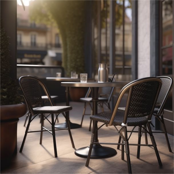 Simple Round Black Dining Table