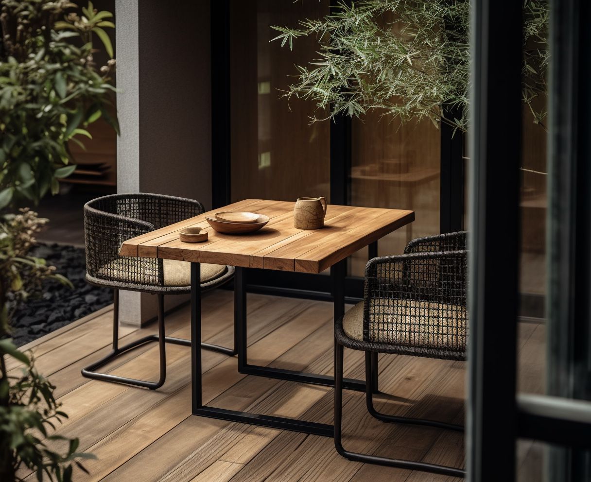 Two-Tone Dining Table with Two Legs