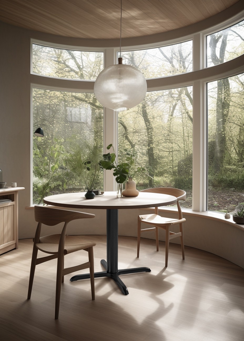 A Wooden Table with a Paneled Base