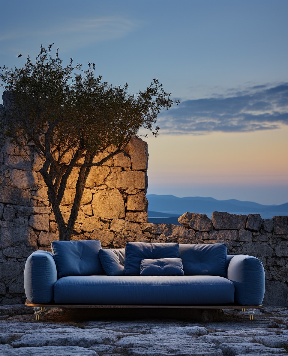 outdoor sofa luxury texiles and acrylic legs