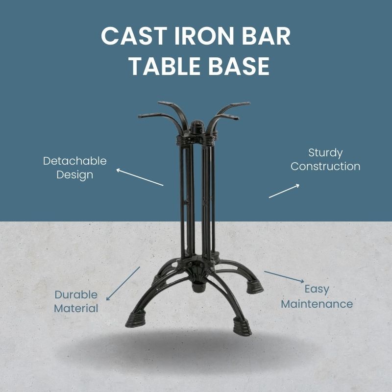 base de mesa de bar de hierro fundido