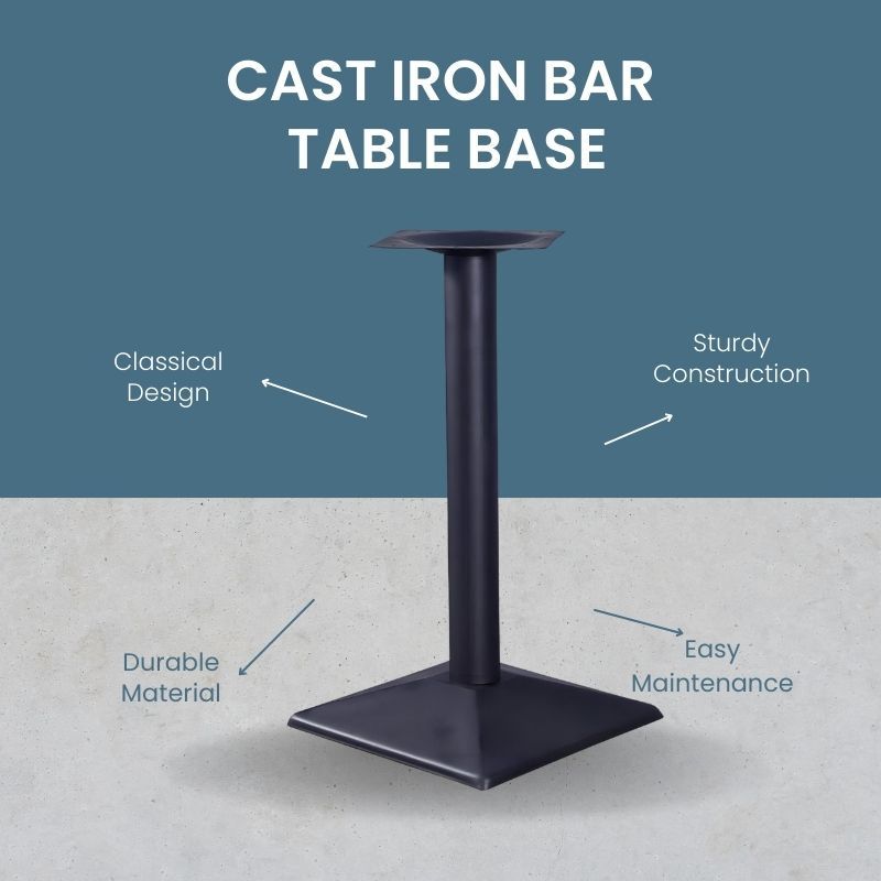 base de mesa em ferro fundido