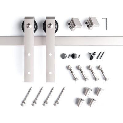 Brushed Stainless Steel Barn Door Hardware Kit