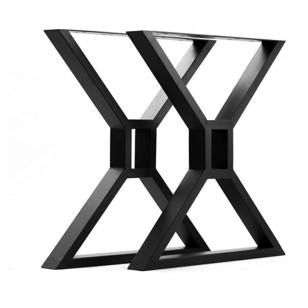 Pata de mesa de comedor de acero en forma de X