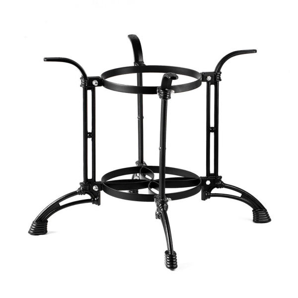 قاعدة طاولة مستديرة من الفولاذ الأسود لسطح طاولة زجاجي سطح طاولة رخامية