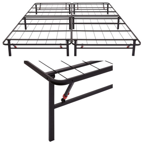 إطار طاولة قابل للطي/قاعدة منخفضة مزدوجة ذكية مقاس كينج إطار سرير مرتبة كوين ناعمة مع مساحة تخزين