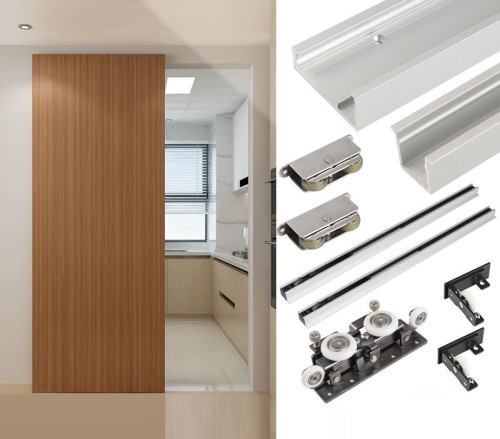 Concealed Wall Mounted Hidden Sliding Barn Door Hardware Kit