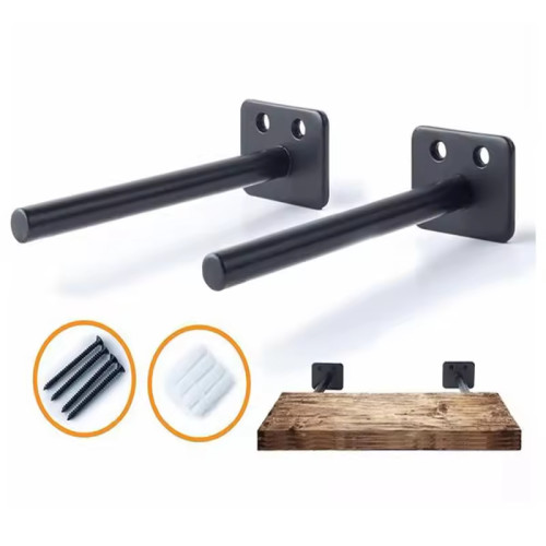 Hidden Pipe Shelf Brackets For Living Room