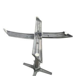 Base de mesa plegable de aluminio en forma de cruz para restaurante