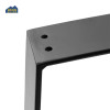 Pernas de mesa de centro de metal em forma de U, pernas de mesa de banco trapezoidal revestidas com pó preto