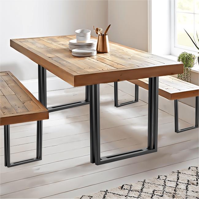 dining table with metal legs