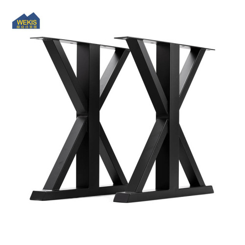 X-Shape Desk Office Bench Restaurant Cafe Dining Furniture Metal Table Legs