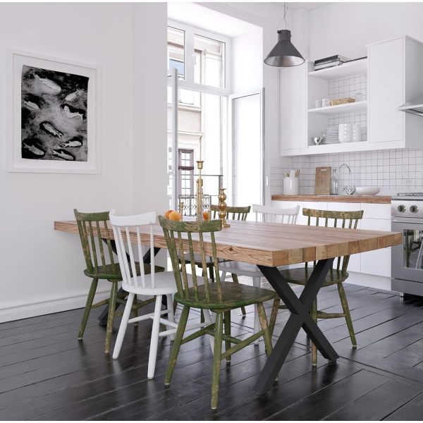 Pata de mesa de metal con forma de X para mesa de comedor