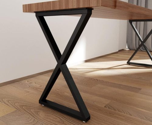 Funnel Shape Square Tube Metal Table Leg