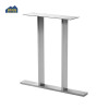 Mesa de comedor de acero inoxidable con patas cruzadas y base de metal