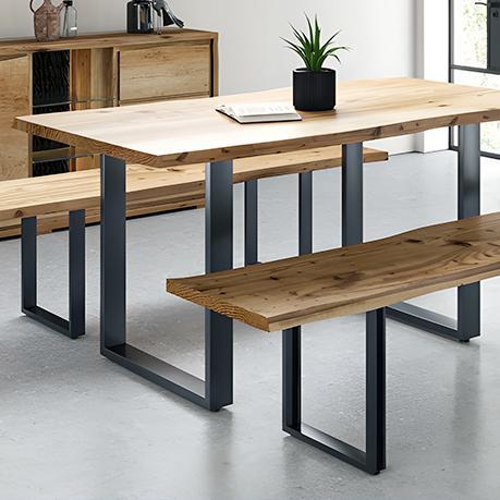 dining table with metal legs