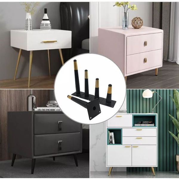Steel Sofa Leg in Black and Gold