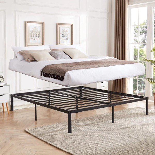 Iron Metal Bed Frames Queen King Size Apartment Twin Double Bed Frame With Storage