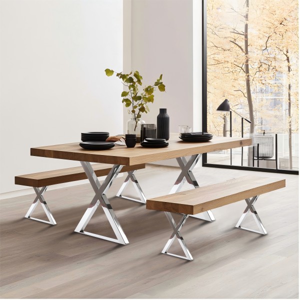 Pata de mesa de acero inoxidable en forma de X