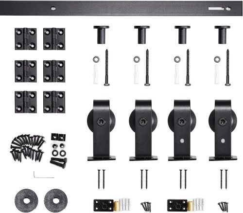 Heavy Duty Bi-Folding Barn Door Hardware Kit for 4 Doors