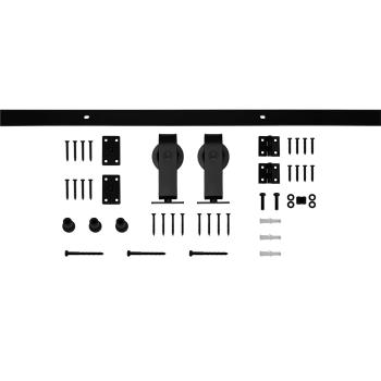 3FT Heavy Duty Matt Black Bi-Folding Sliding Barn Door Hardware Kit