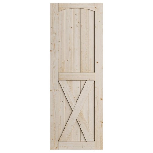 DIY Unfinished Solid Pine 30" x 84" DIY Solid Pine Barn Door Wood Door