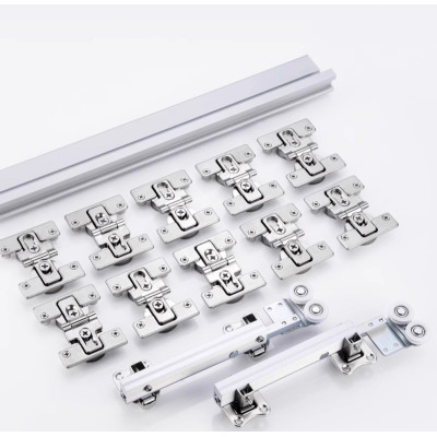 Bi Folding Zinc Alloy Push Pull Door Hardware Kits