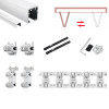 Aluminum Bi-Folding Door Hardware Track Door Slide Rail Hardware Accessories for Cabinet