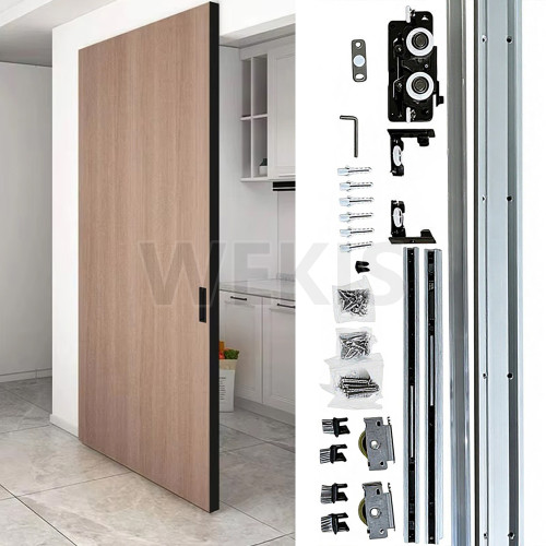 WEKIS Ghost Door Hardware Kit | Soft Close Suspended Sliding System for Modern Interior Floating Doors